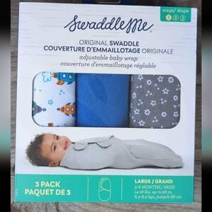 New in Box! Swaddle Me Swaddle 3 Pack, Size Large
